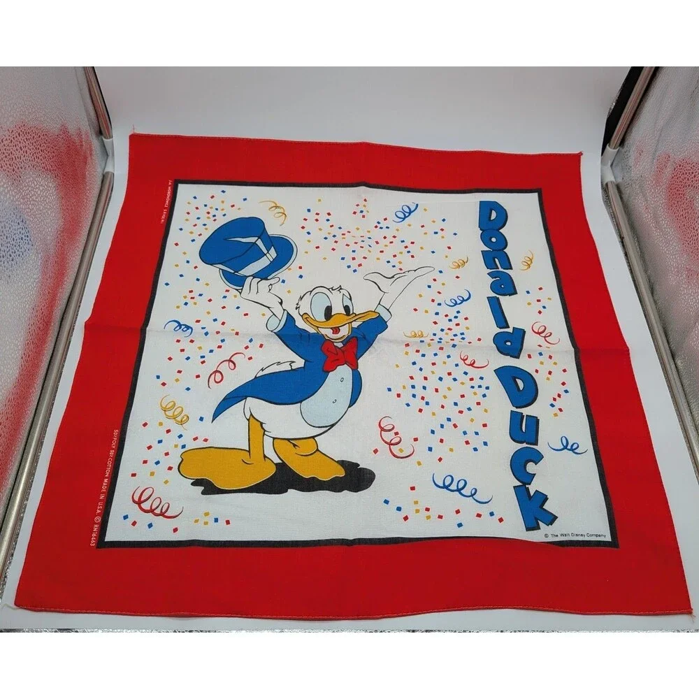 4 Disney J.A. Woronowicz Mickey Minnie Goofy Donald Pluto Bandanas Handkerchief